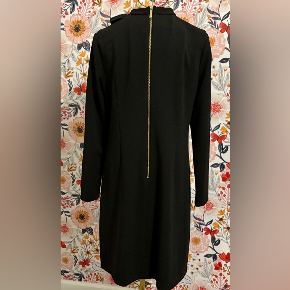 Calvin Klein Black Sheath Dress with Long Sleeves - Picture 2 of 4